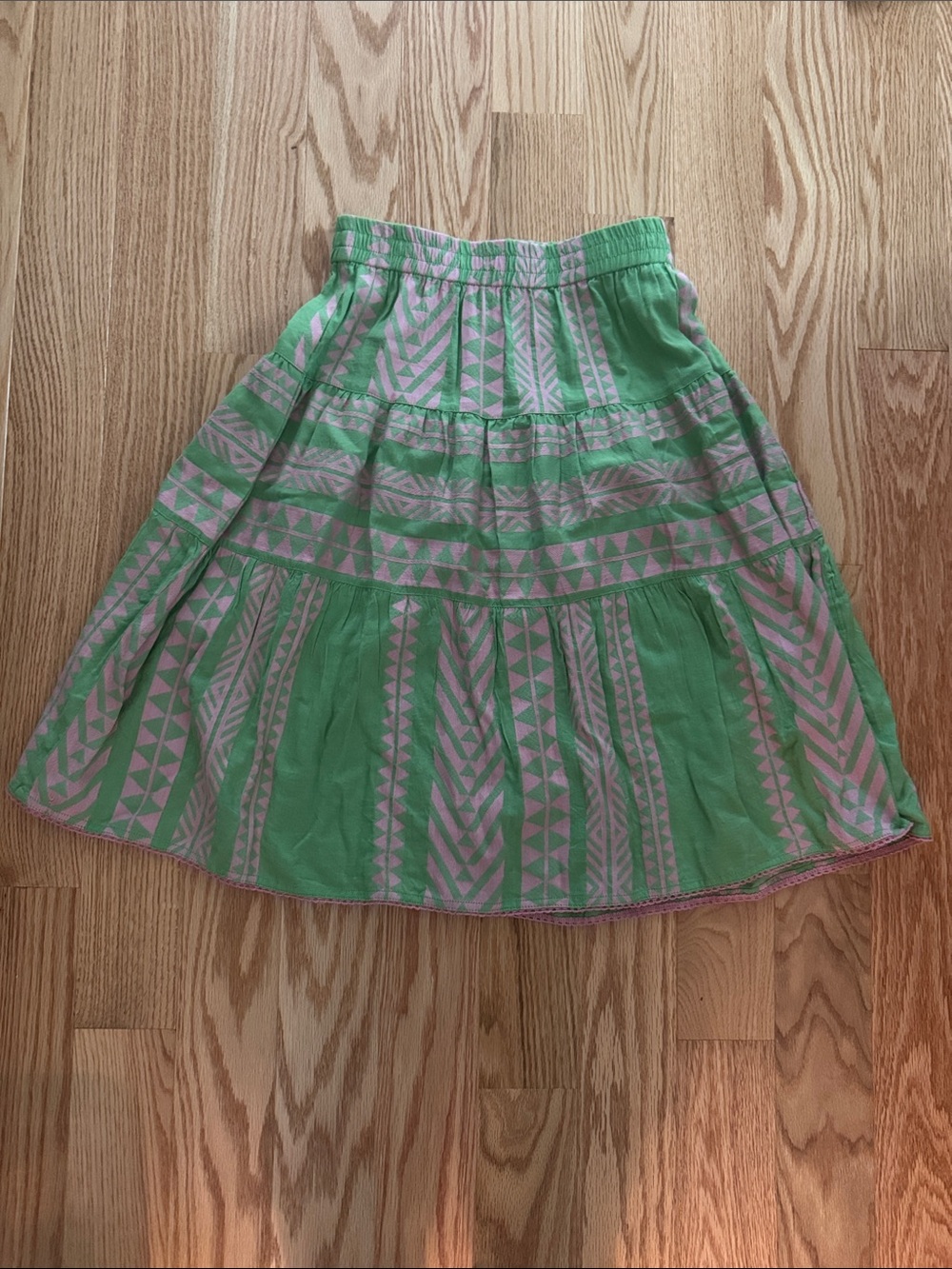 ivy jane Green and Pink A-Line Skirt EUC Size XS